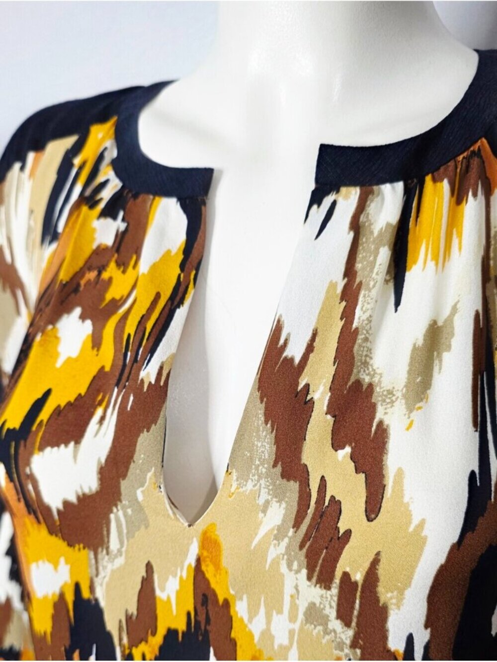 Tory Burch Silk Long Sleeve Ikat Tunic Dress - Picture 2 of 10